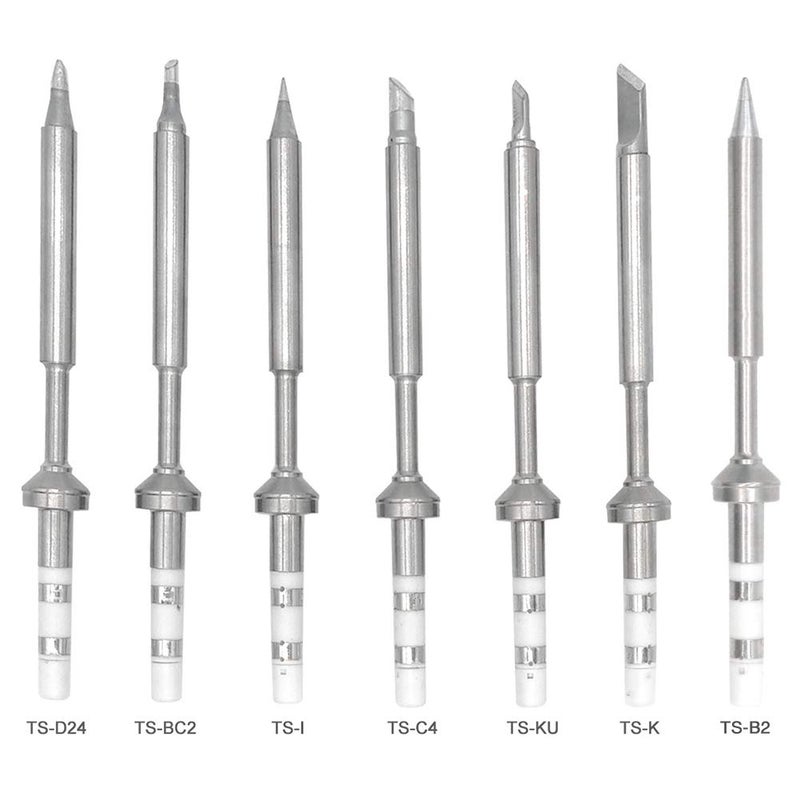 CfoPiryx 7 Types Mini Stainless Steel Soldering Iron Tip Replacement for TS100 Soldering Iron, Power Tool Electrician Various Models Replacement Part Easy Install (7pcs Soldering Tips) - Image 2